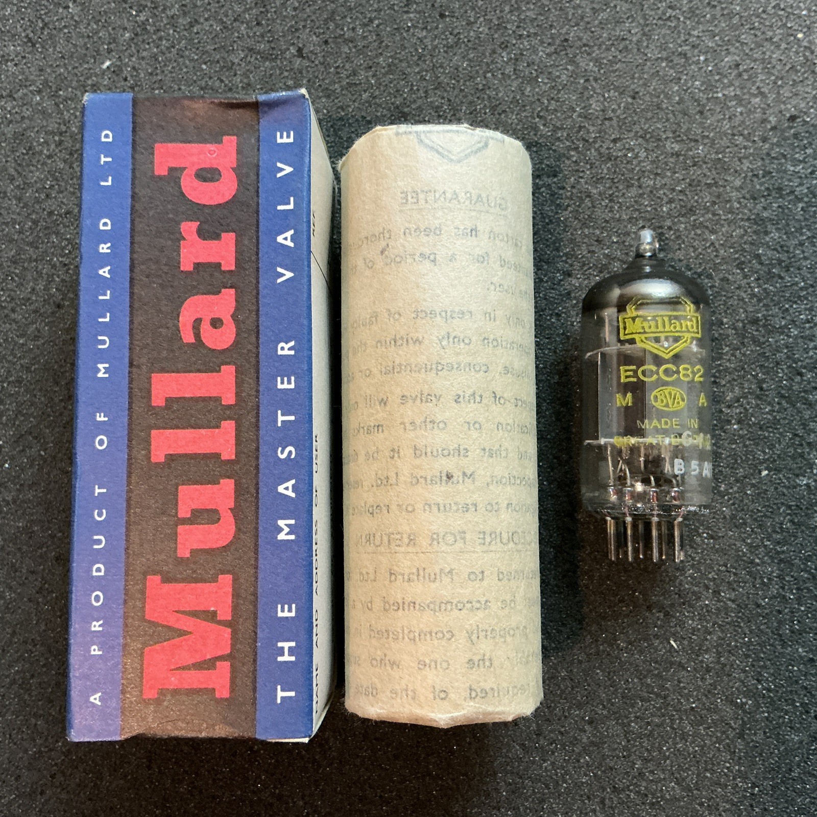 Rare NOS Mullard 12AU7 ECC82 Tube Gf2 Yellow Label 12AU7A B329 CV491 6189 E82CC