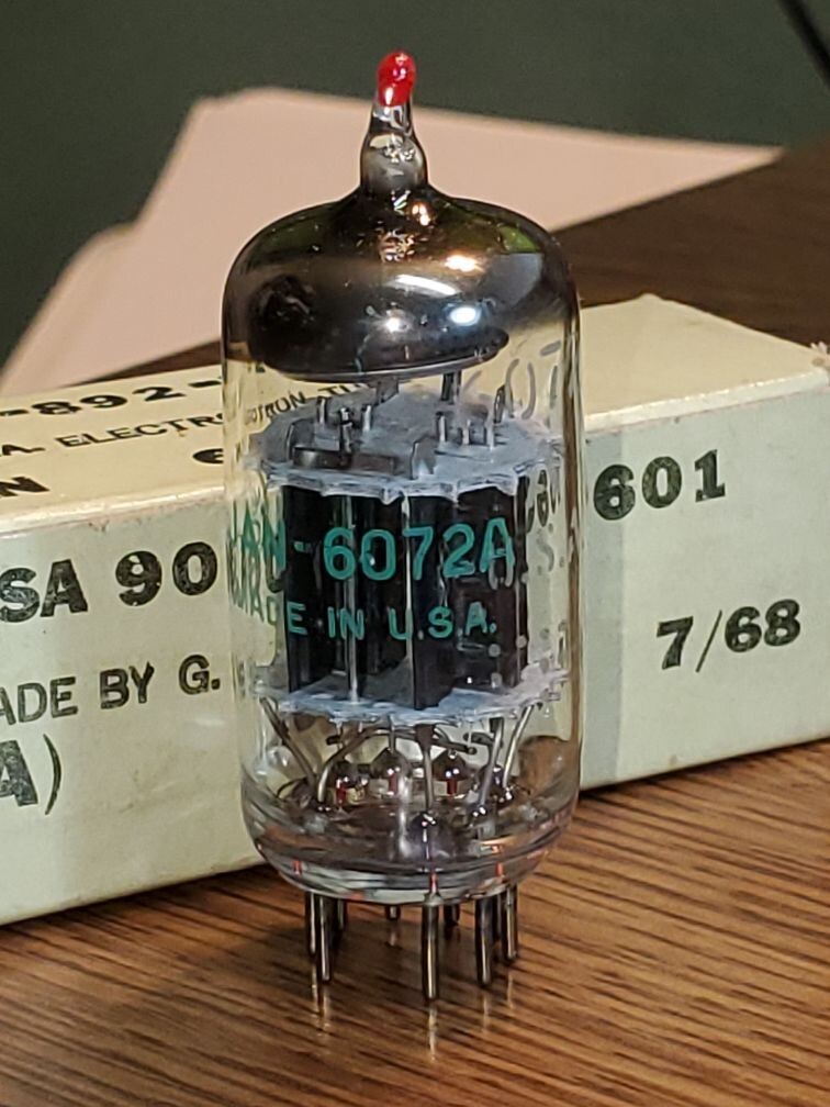 JAN-6072A GE 1968 Black Plate/Pizza Pan Getter NOS/NIB MaxiPreamp2/TV7 tested