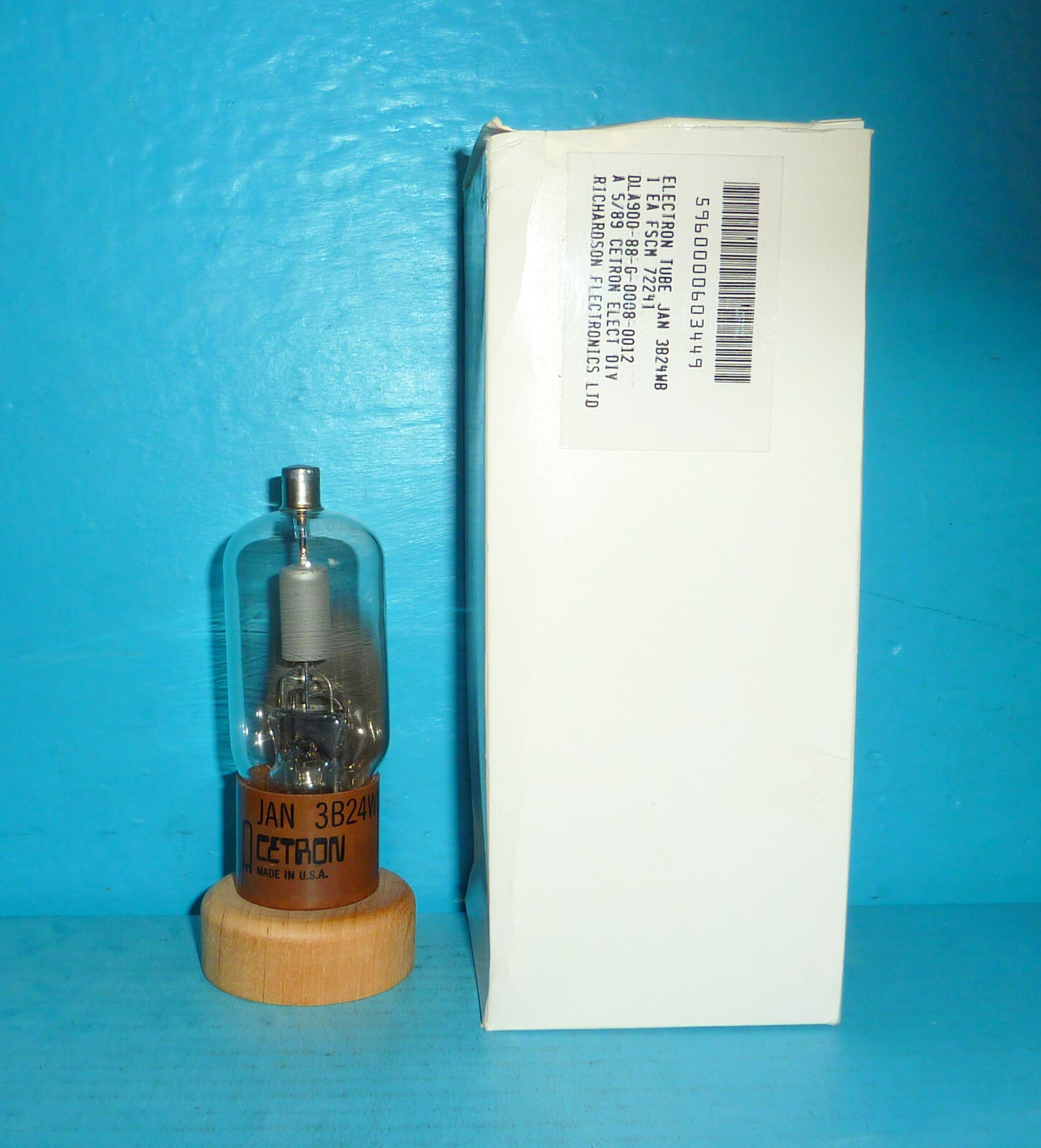 3 Cetron JAN-3B24WB Half Wave Rectifiers Tube Halo Getter NOS/NIB Free Shipping