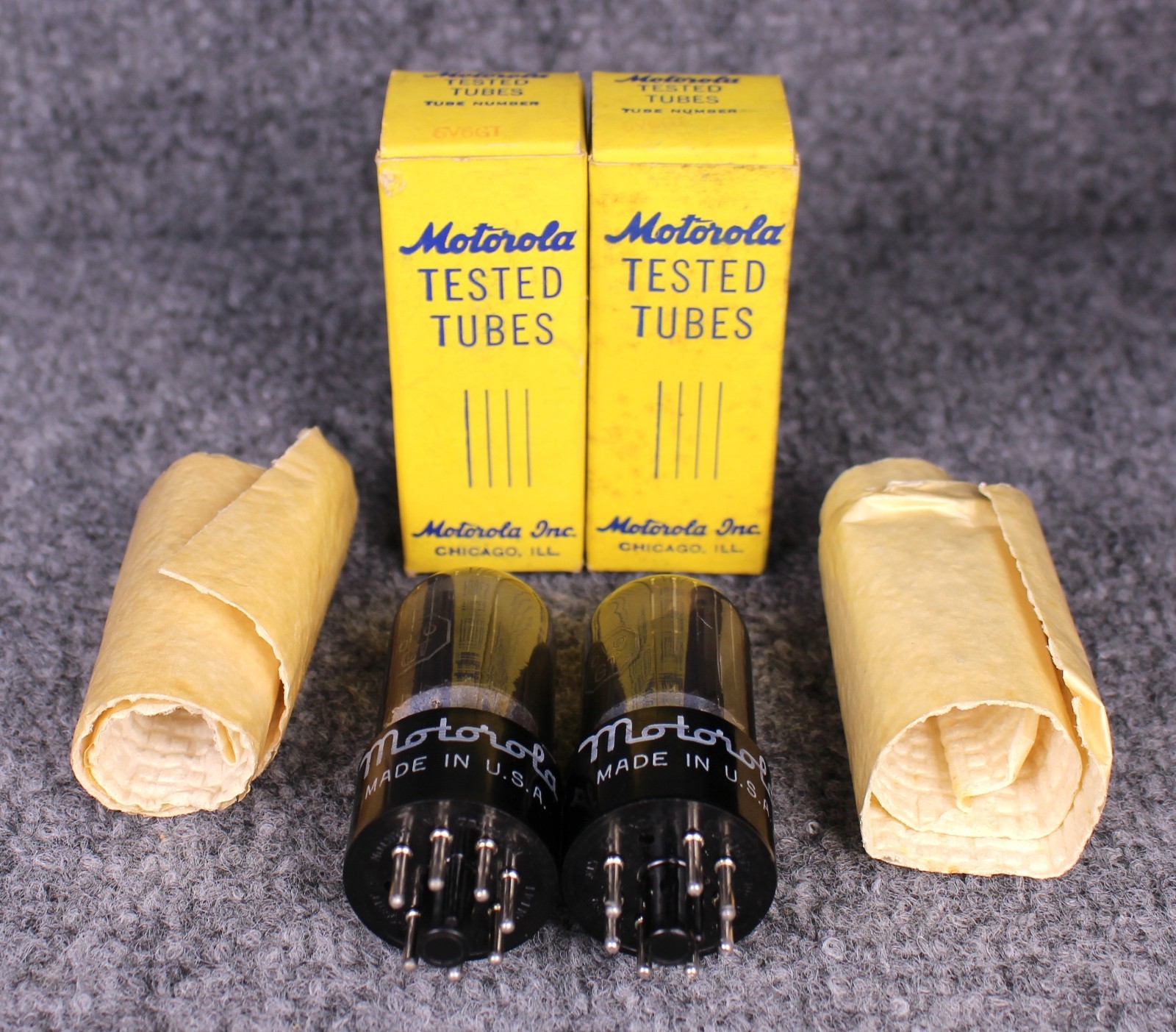 (2) MATCHED NOS/NIB GE 6V6GT SELECTED Low Noise Tubes ~Smoked Glass TEST STRONG!