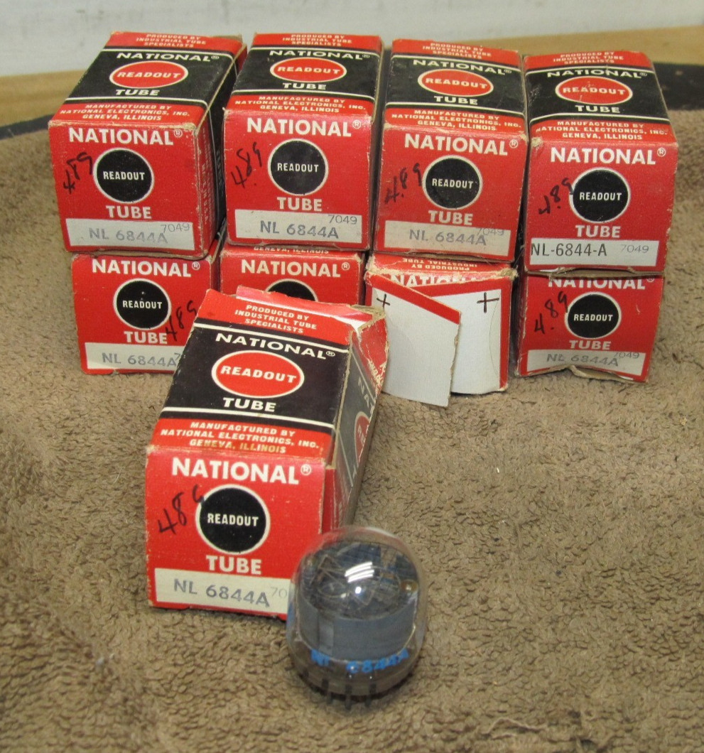 9 Vintage National NL 6844A NEW IN BOX Nixie Tubes