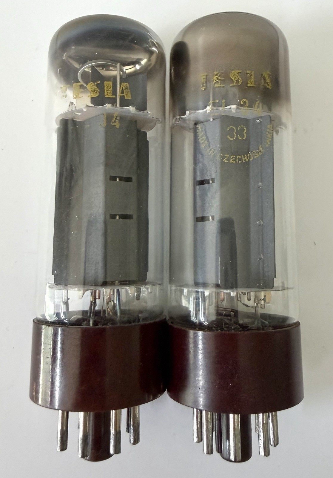 Pair Tesla EL34 6CA7 Tubes Tested Excellent for GM B&K 707 & 606 for Emissions