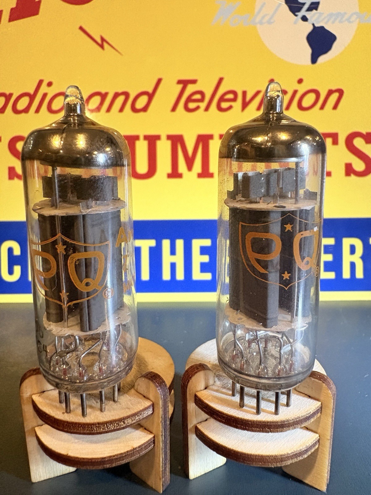 Matched Pair Amperex 7119 E182CC PQ Grey Plate tubes 539C Tested NOS NIB 🔊