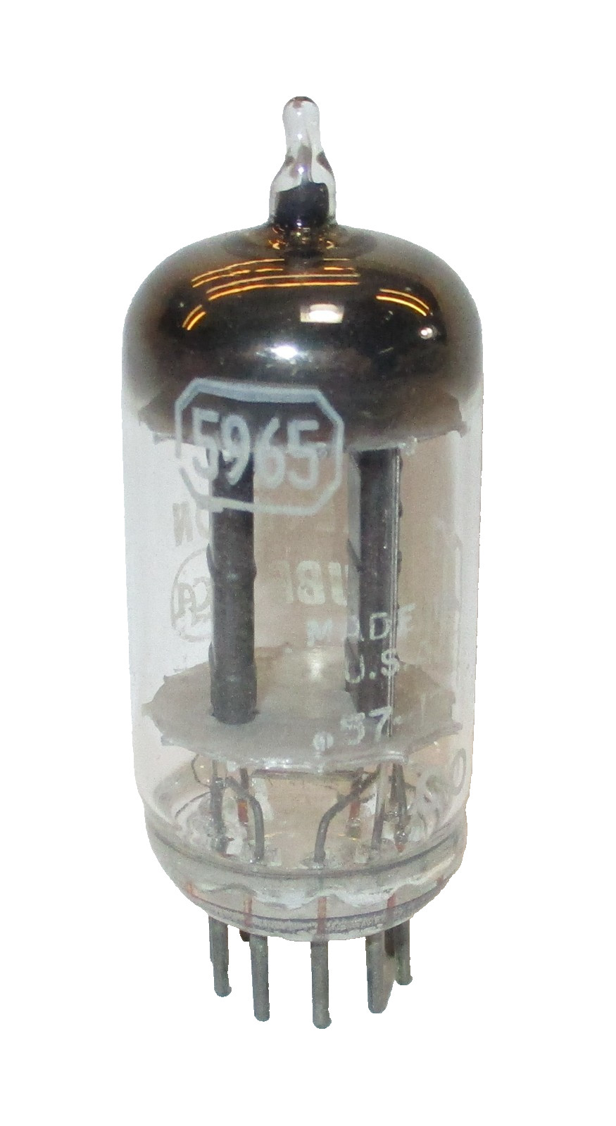 RCA 5965 Long Black Plate Slant D-Getter Tested Strong One Tube