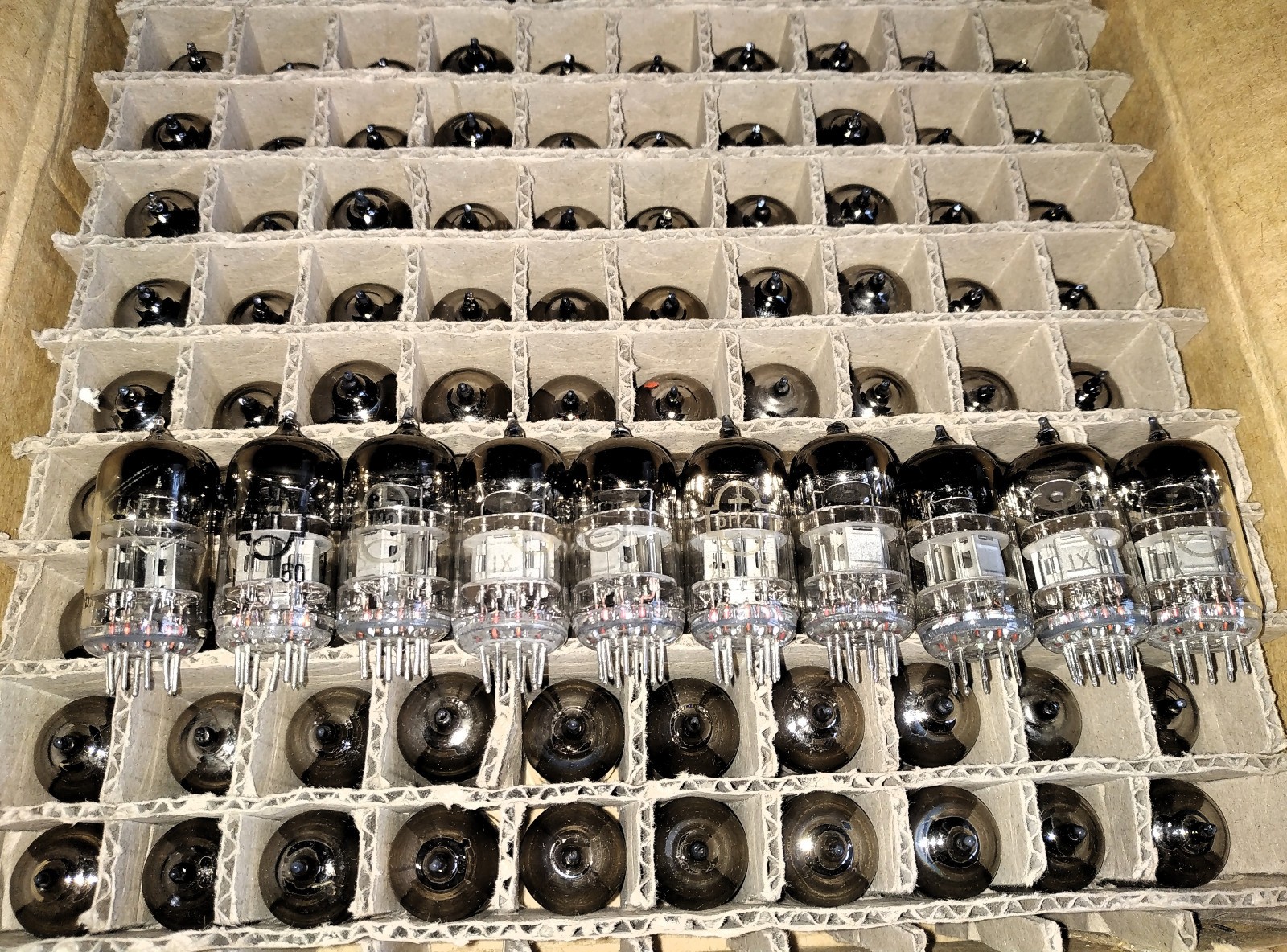 100x 6N2P ~ 12AX7, ECC83 Double Triode Tube SILVER ANODE 1960-70’s NEW & Sl.Used