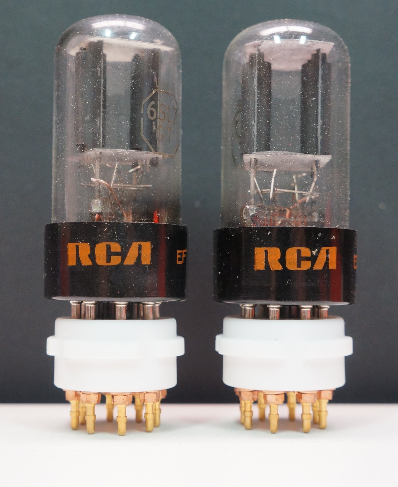 BRAND NEW FROM THE ORIGINAL SLEEVE – RCA 6SL7GT PAIR – Hickok 752A Test 100% NOS
