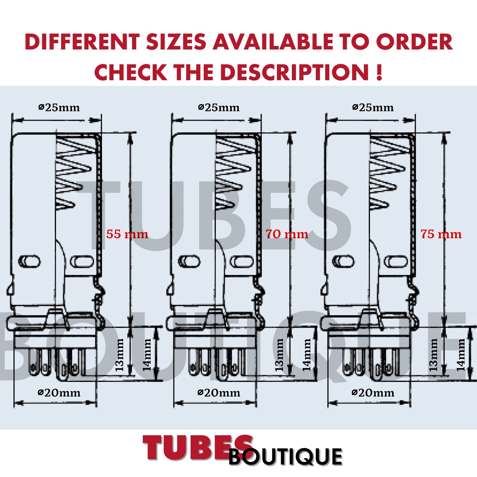 Tube 9pin socket PLK9-E55 with shield 55mm Ag Plated Pins 10pcs