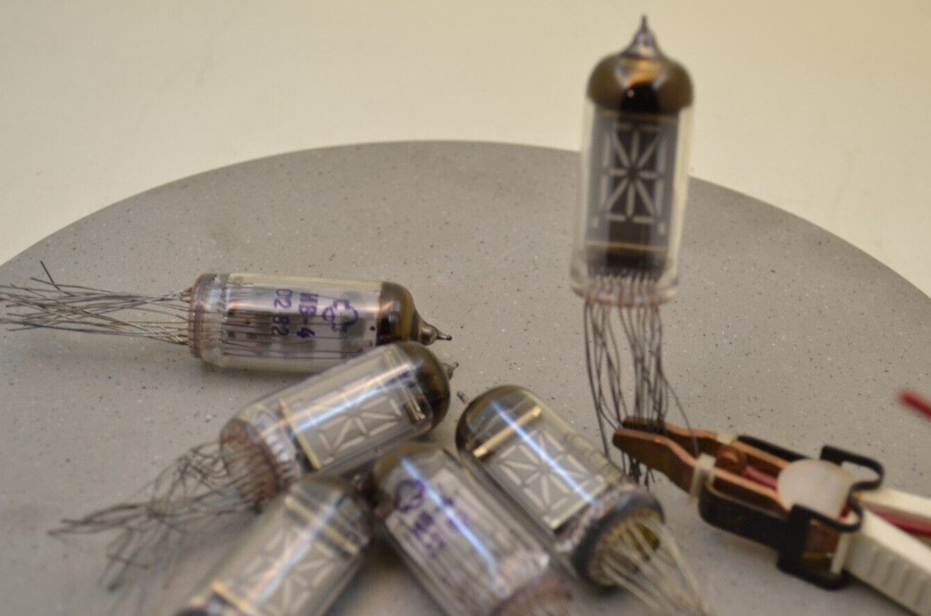 IV-4 tube x 6 pcs – 18 segmets VFD Tubes – Nixie for DIY – Tube iv4 – Tested