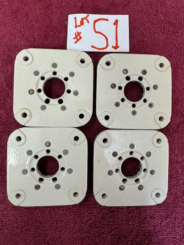 4 E.F. Johnson 122-237-100 7-Pin Ham radio transmitter Tube Sockets Septar 813