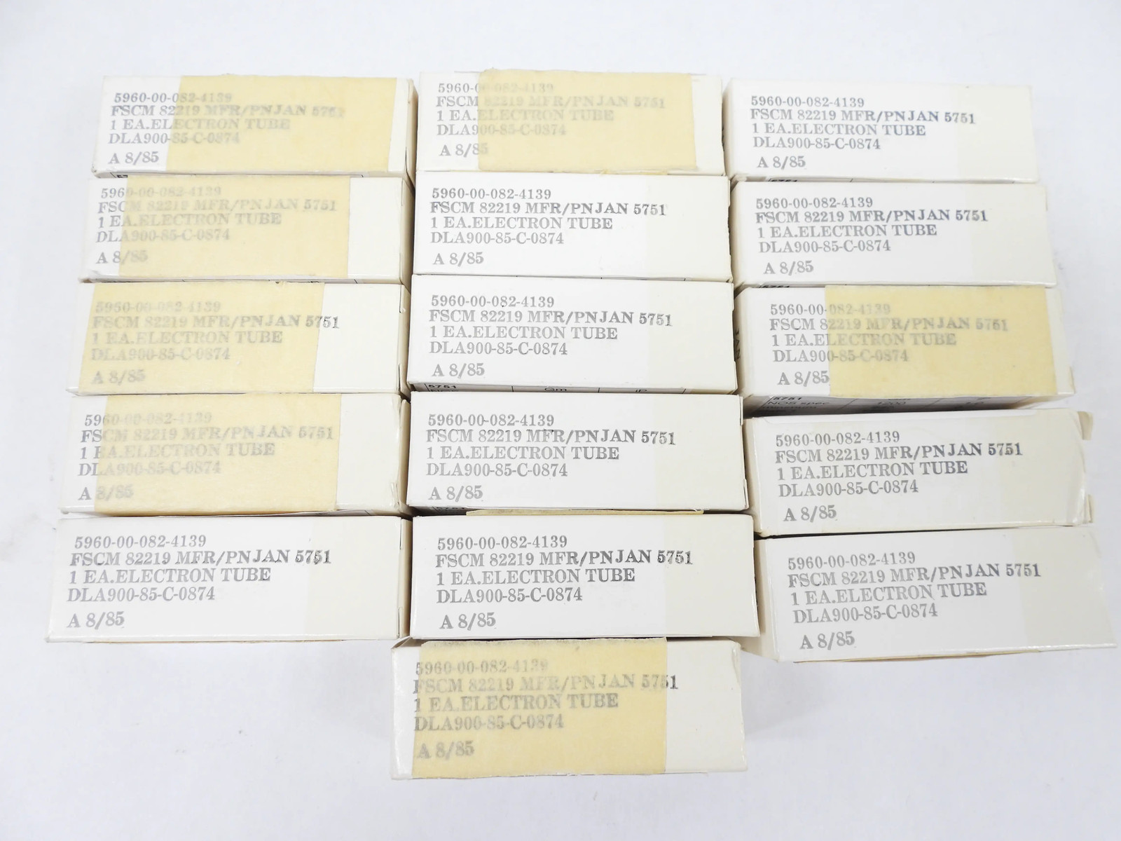 Philips ECG JAN 5751 Vintage 1985 NOS Disc Getter Audio Tubes (lot of 12)