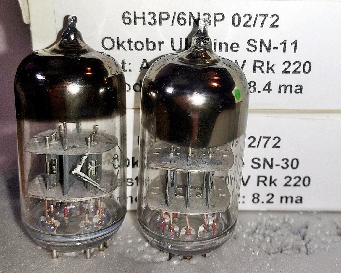 6N3P (6H3P 2C51 5670 ) Match Pairs OKTYABR NOS Ukraine Tubes ca. 1970