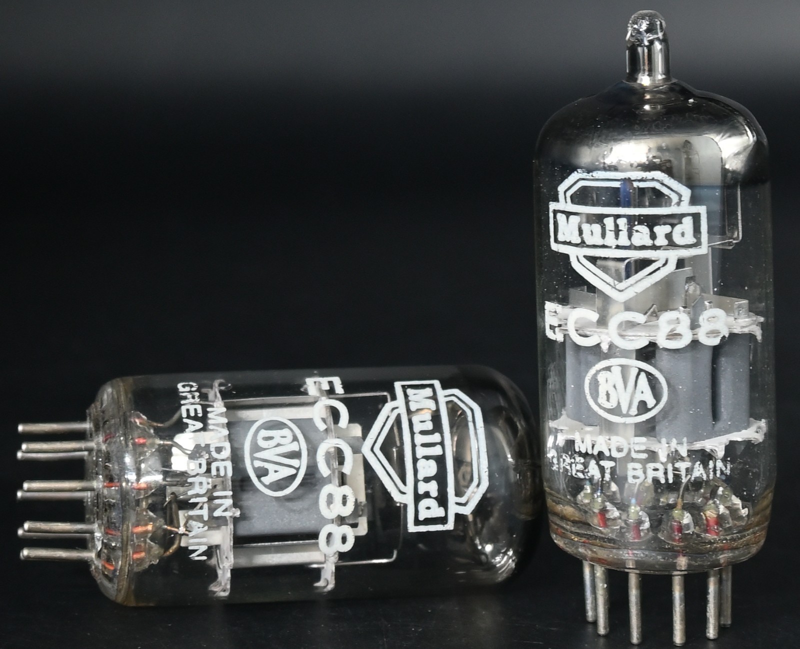 2x MULLARD ECC88 Made in Great Britain Top Ring Getter Amplirex Tested