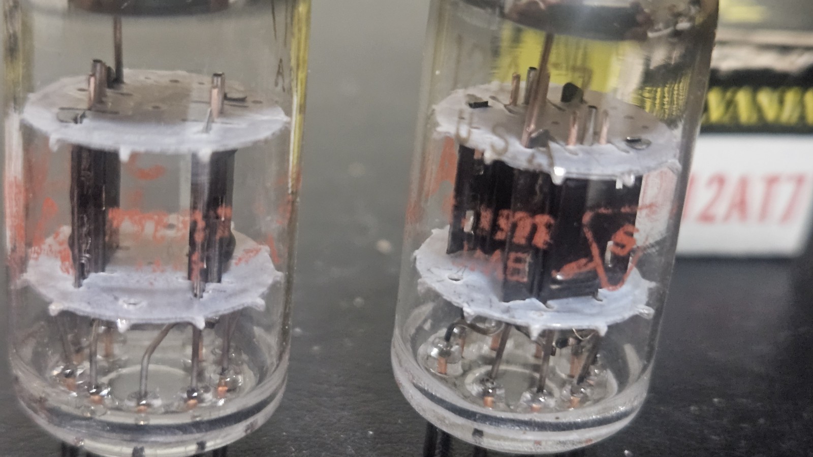 ⭐️ TEST NEW NOS NIB MATCHED PAIR SYLVANIA 12AT7 ECC81 BLACK PLATE TUBE TV7 LOT#A