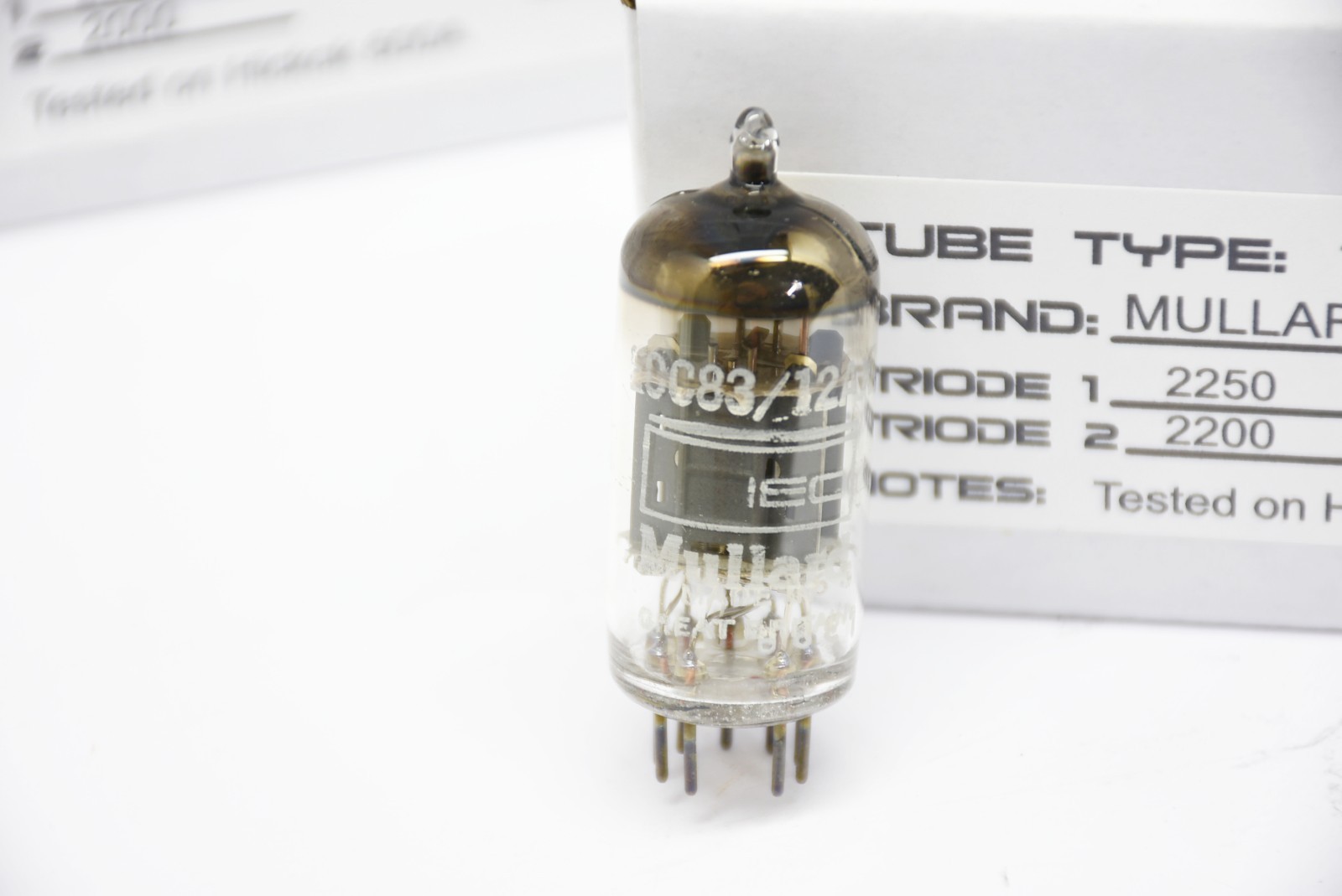 Mullard ecc83 12AX7 Blackburn White box – TESTED Strong on 600A LOT OF 16
