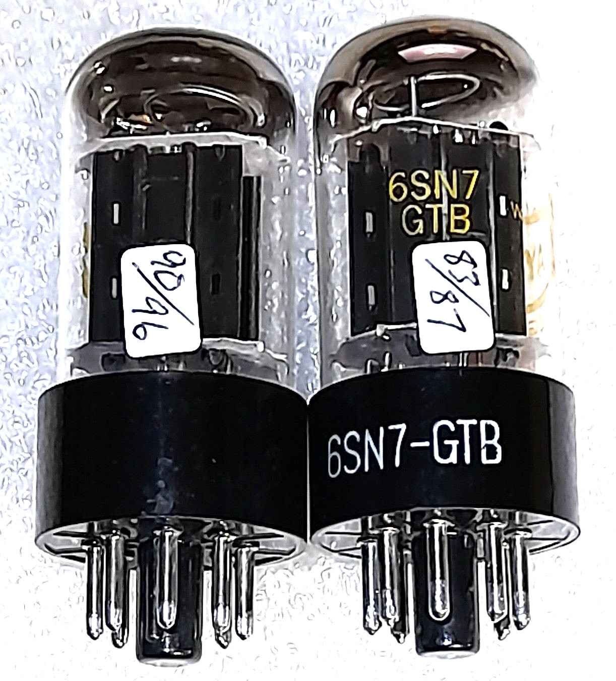 Pair 6SN7GTB Raytheon NOS black ladder plate/halo getter Vacuum Tubes, Japan