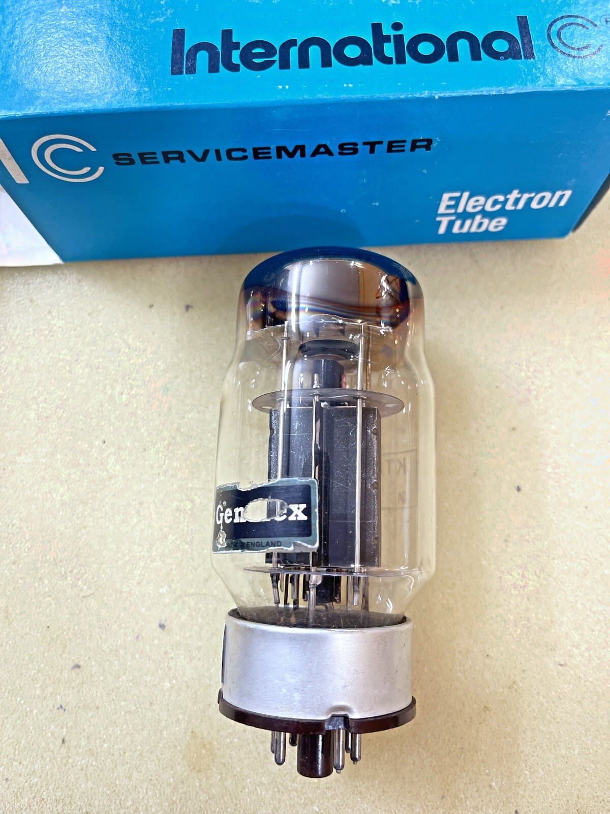 Genalex KT88 6550 Clear Glass Cup Getter Black Plate NOS