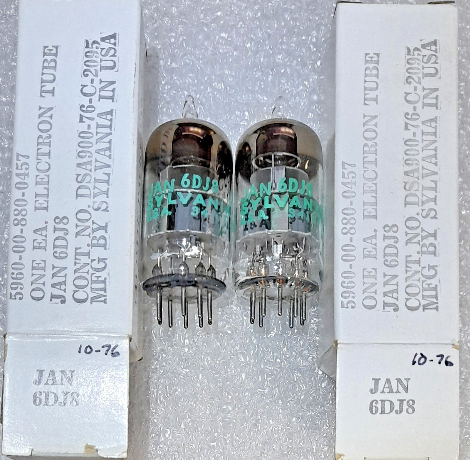 Pair JAN 6DJ8 Sylvania NOS Vacuum Tubes, TV-7D Tested – will combine ship