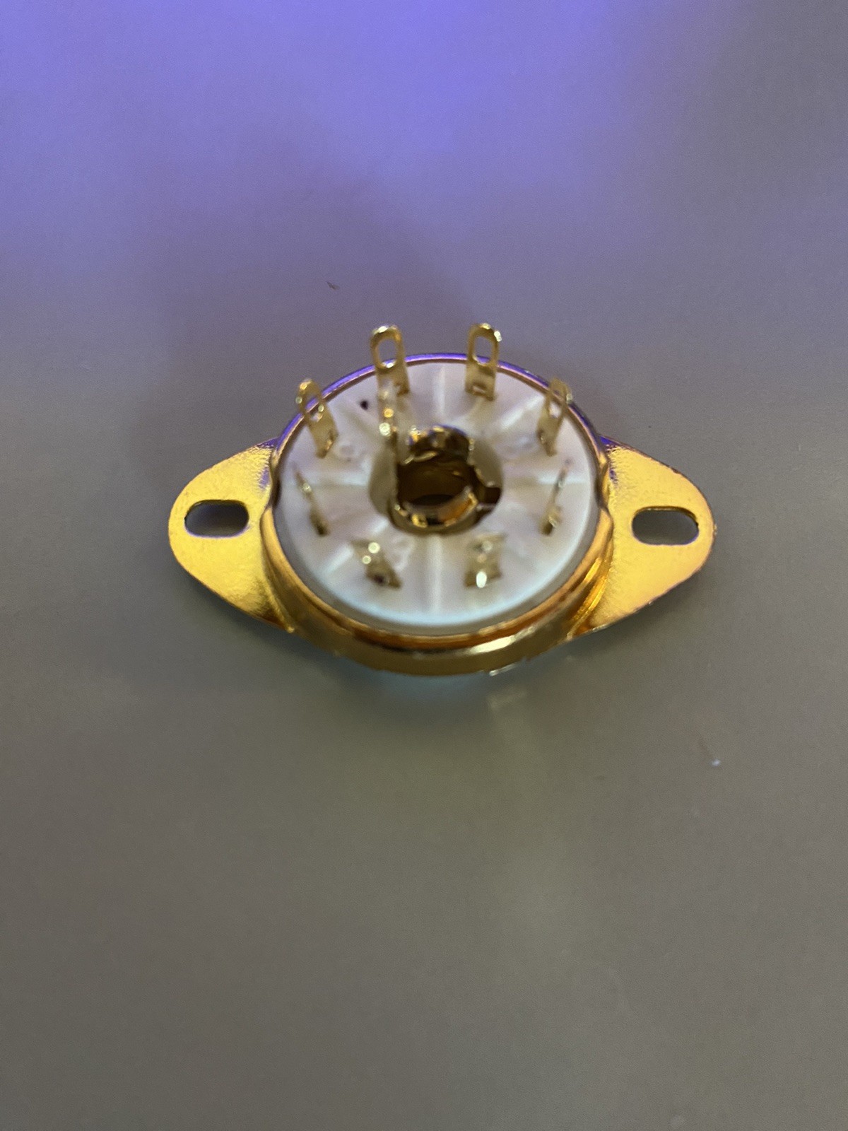 TUBE SOCKET – Premium 8 Pin Loctal Ceramic – (BOTTOM) Mount – Gold Plate-(1pc)