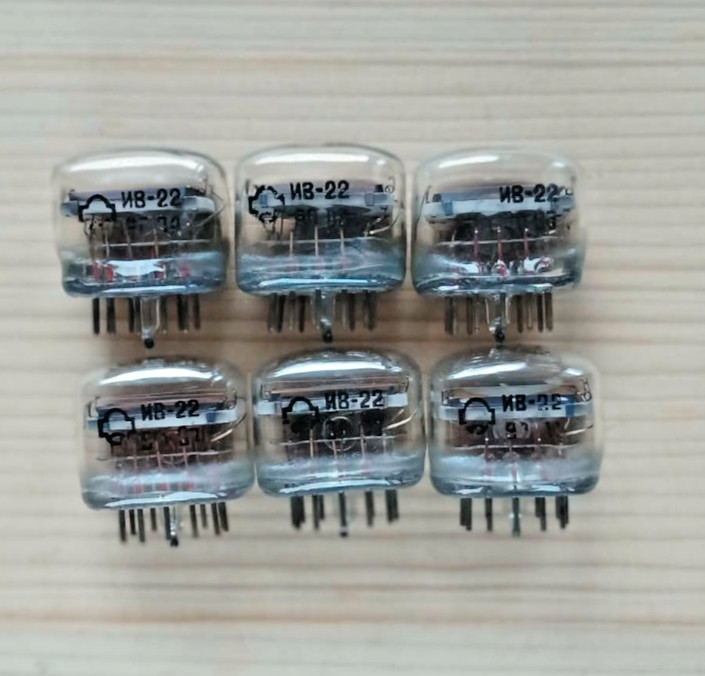 6pcs IV-22 ИВ-22 Soviet VFD 7 Segment Nixie Tube. NEW. 100% Tested. NOS.