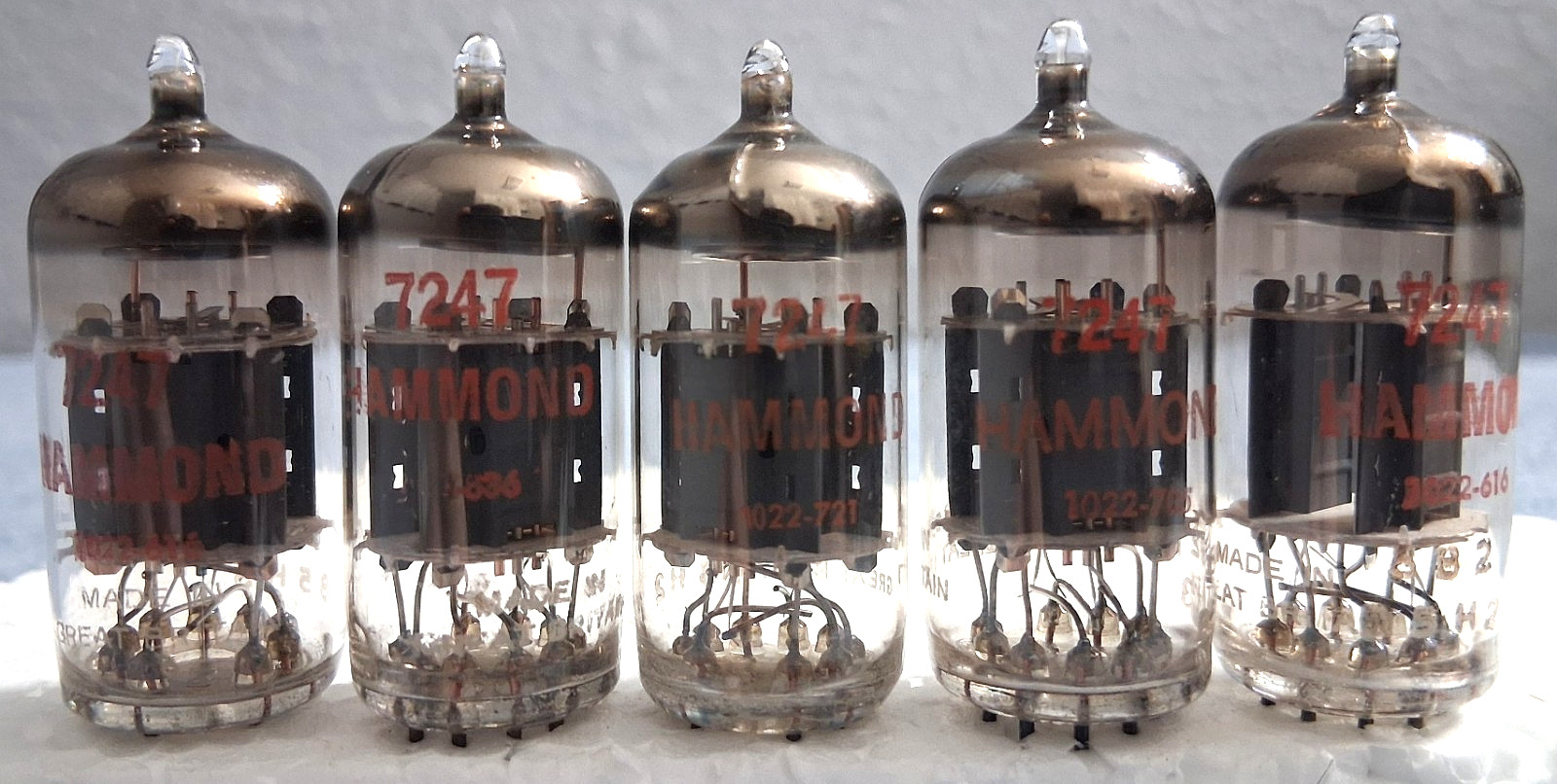 5 Mullard 7247/12DW7 Vacuum Tubes – Made in Great Britain – Blackburn Codes