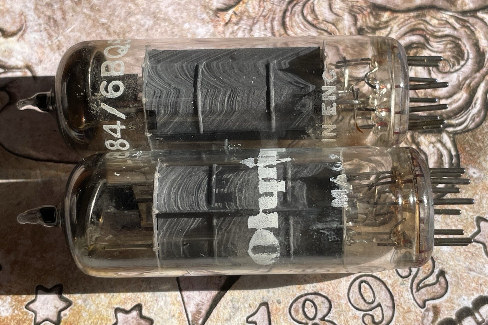 Sweet Pair (2) 1960 Sonotone Mullard England Power Tubes 6BQ5 / EL84