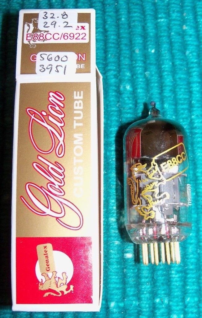 TUBE GENALEX E88CC/6922 GOLD LION GOLD PIN NICE!