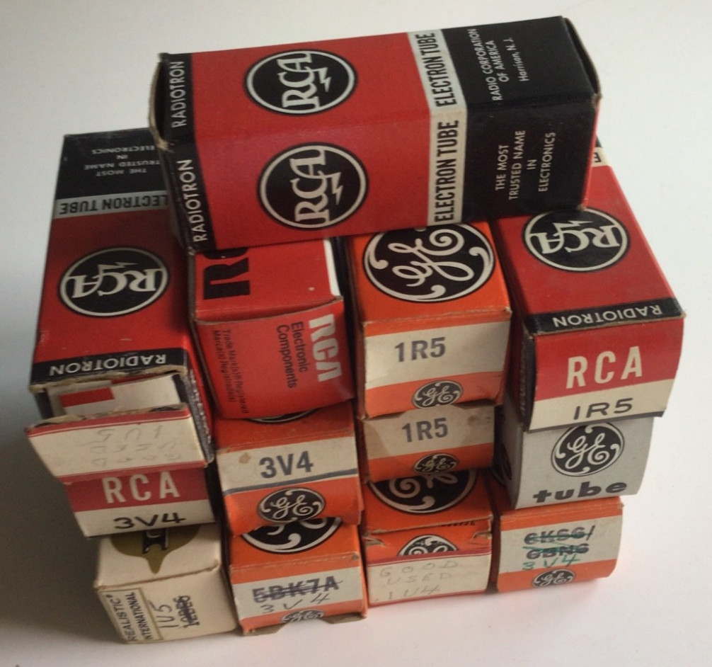 13 Vtg Radio Vacuum Tubes Lot NOS Tested Good 1R5 3V4 1U4 1U5 1T4 Trans-Oceanic