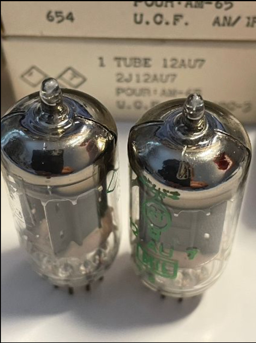 RARE MIL Pair NOS/NIB tubes ECC82 12AU7 RT MAZDA BELVU year 1958 – ECC802S