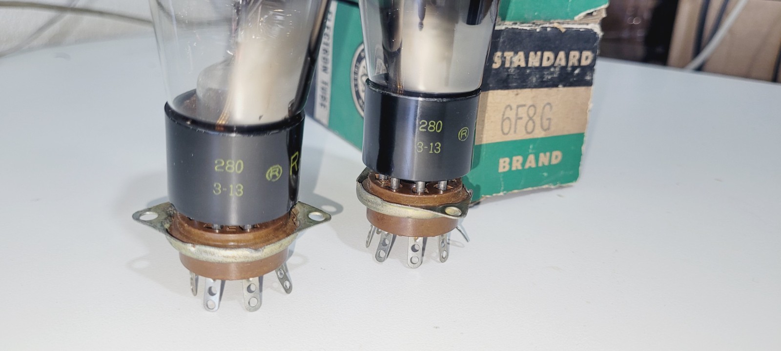 6F8G VT-99 NOS Round Black Plate Foil Getter (Matched Pair) RAYTHEON