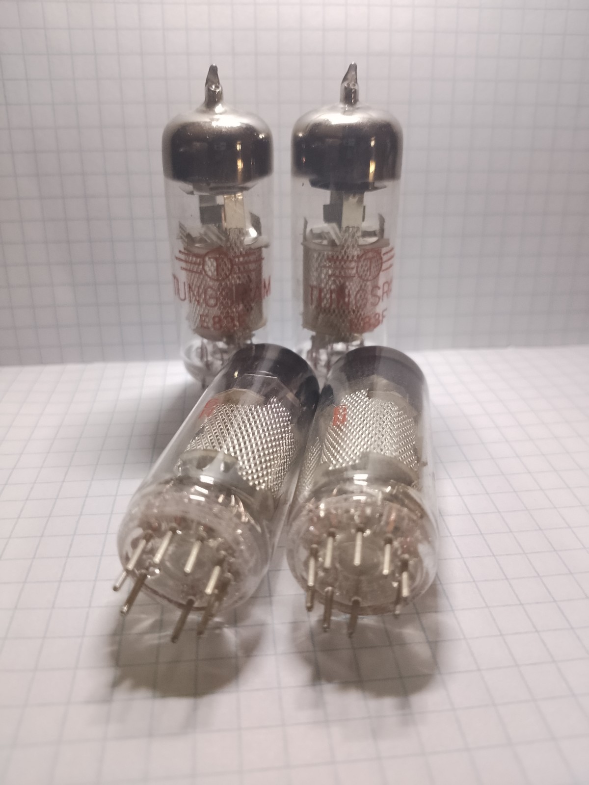 Lot 2 pcs E83F Tunsgram Vintage electron tube NOS