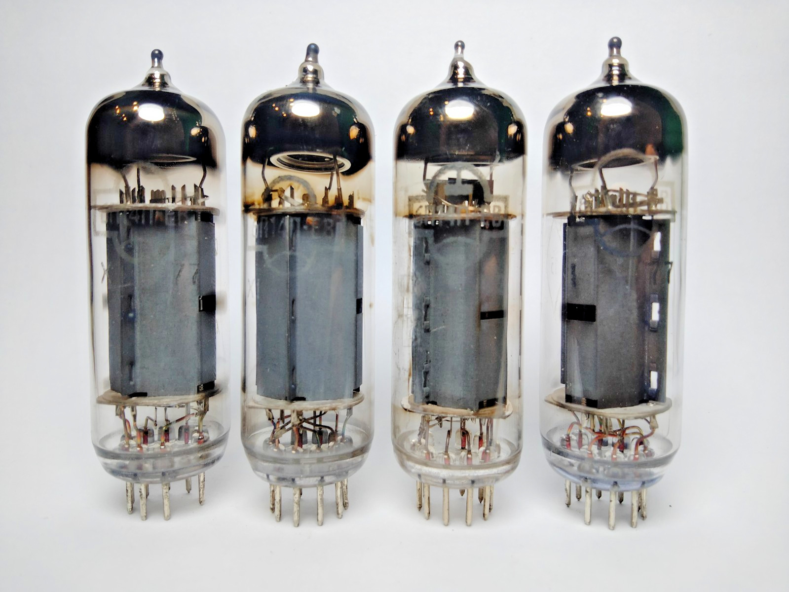 4 pcs USED 6P14P-EV / 6BQ5 / EL84 Matched Quad Gold Grid