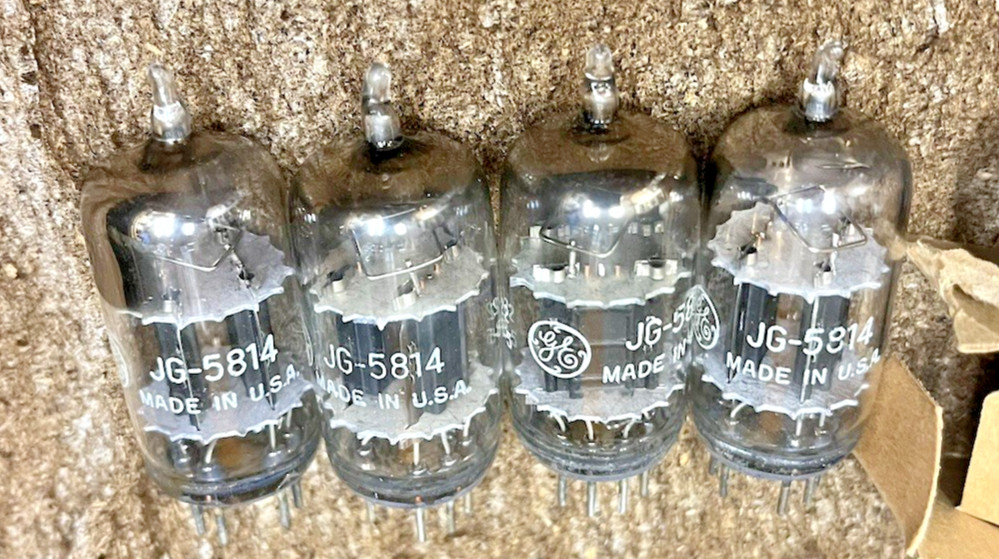 RARE NOS NIB QUAD JG 5814 12AU7 ECC82 TUBES G.E *1953 NEW USA MADE SQUARE GETTER
