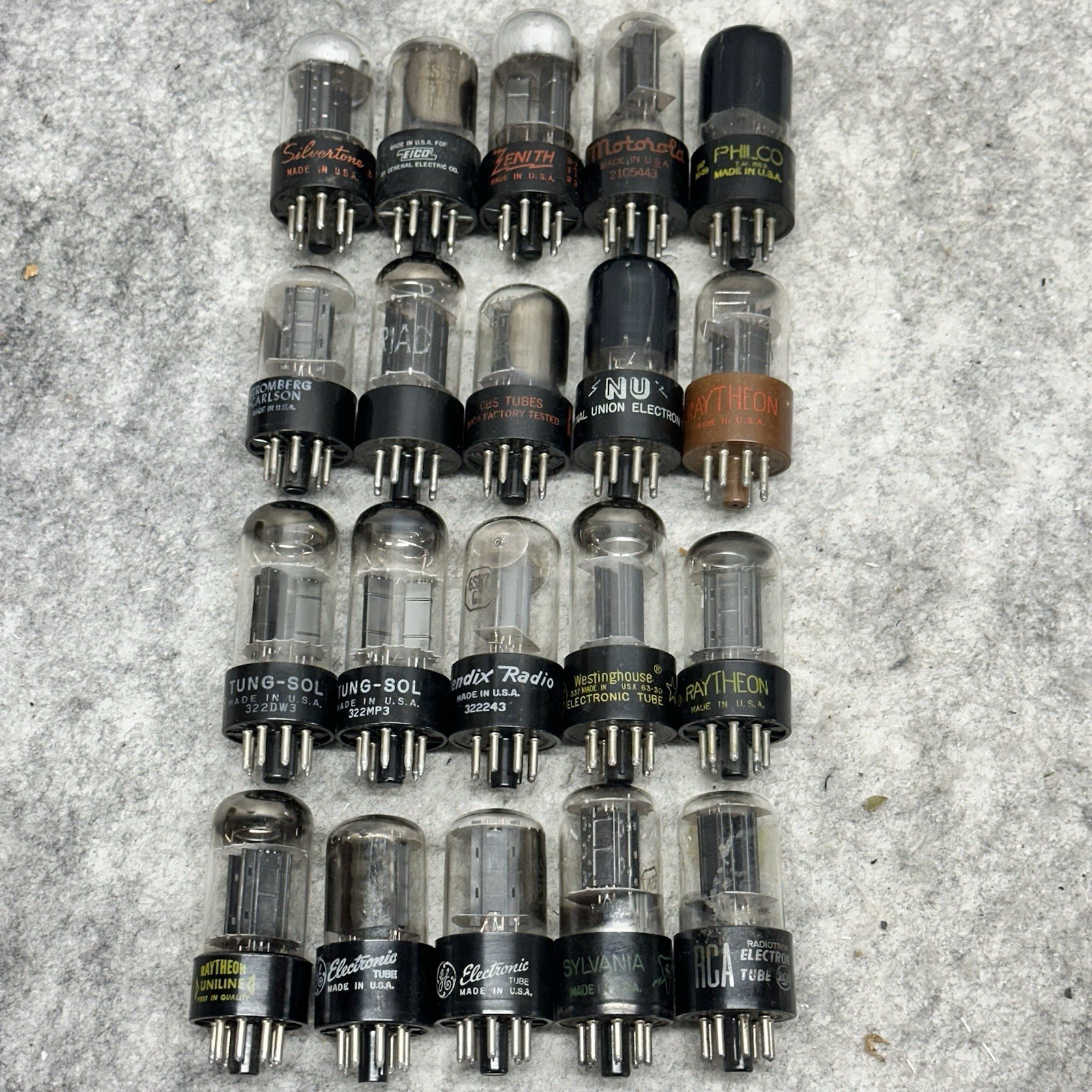 LOT OF 20 6SN7 GT/GTA/GTB TUBES VINTAGE USA ALL TESTED