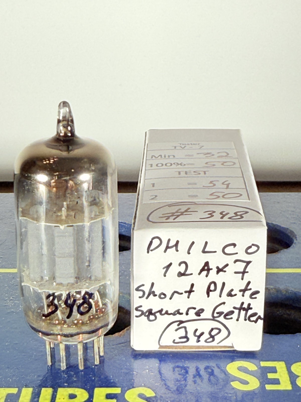 Philco ECC83 12AX7 Short Grey Plate Square Getter Tested Like NOS Balanced Tube