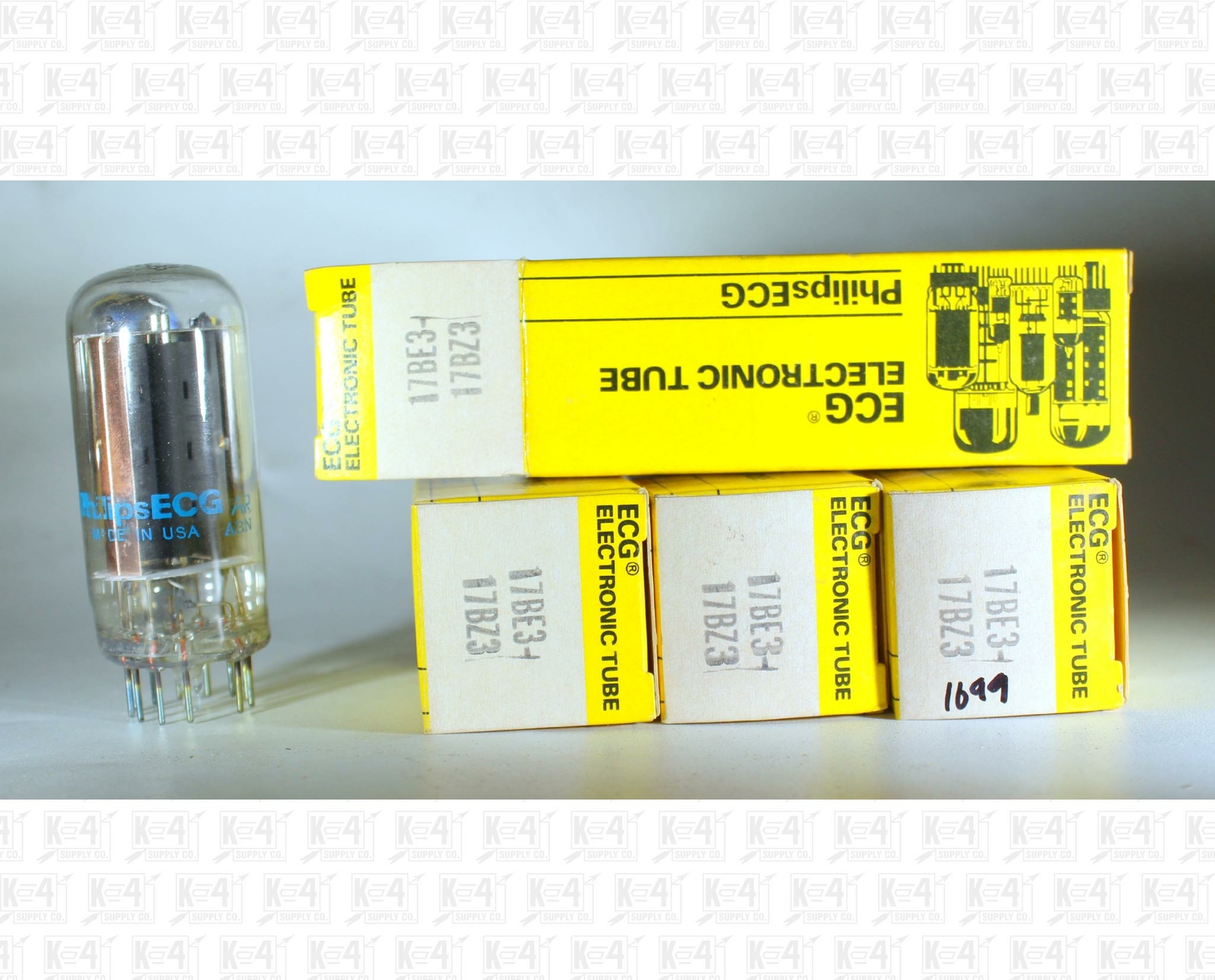 PhilipsECG (Sylvania) 17BE3 17BZ3 Vacuum Tubes Made In USA NOS Lot Of 4 +Box
