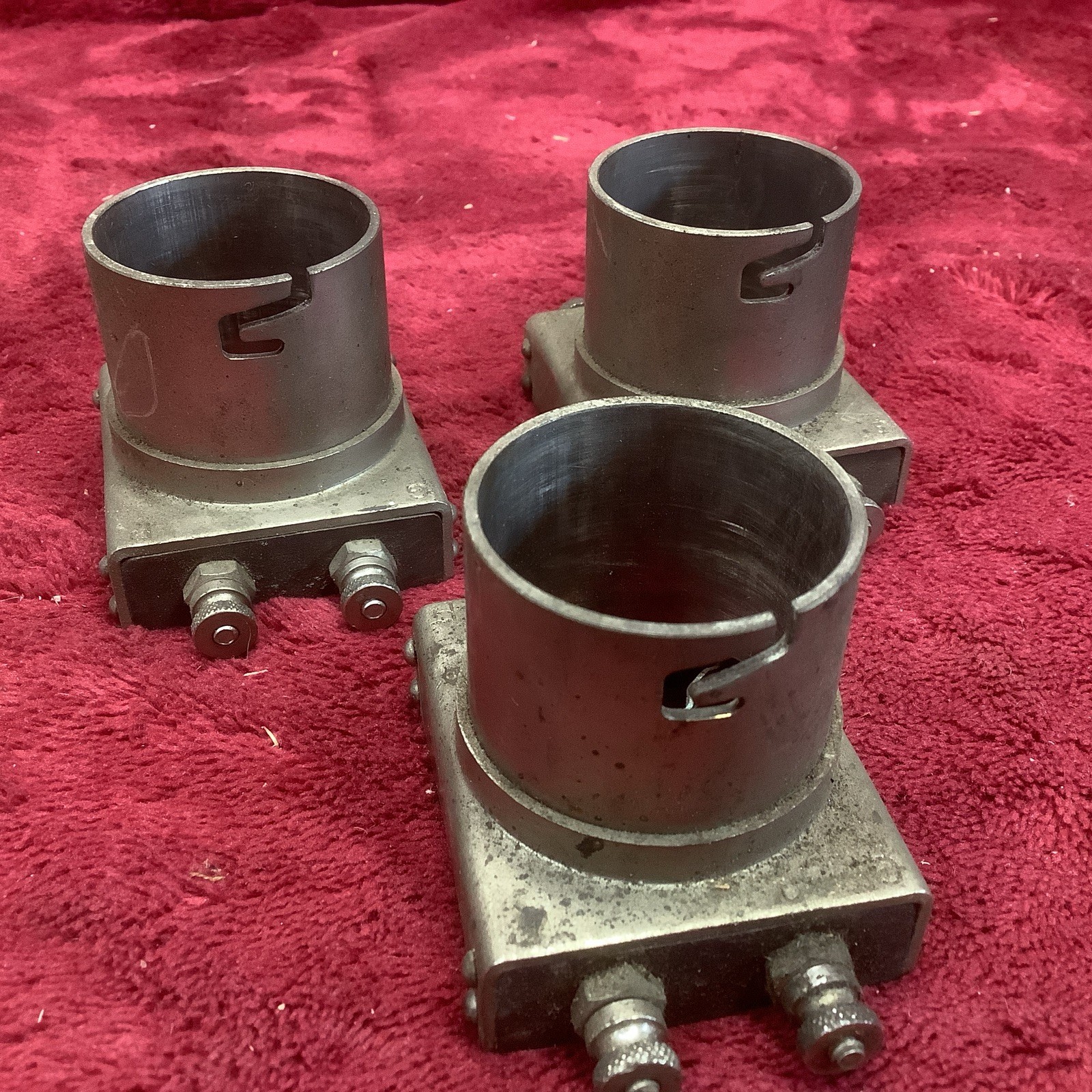 Antique COTOCO Type 7000 Radio Tube Socket ~ 3 Lot Silver Complete Thumb Screws
