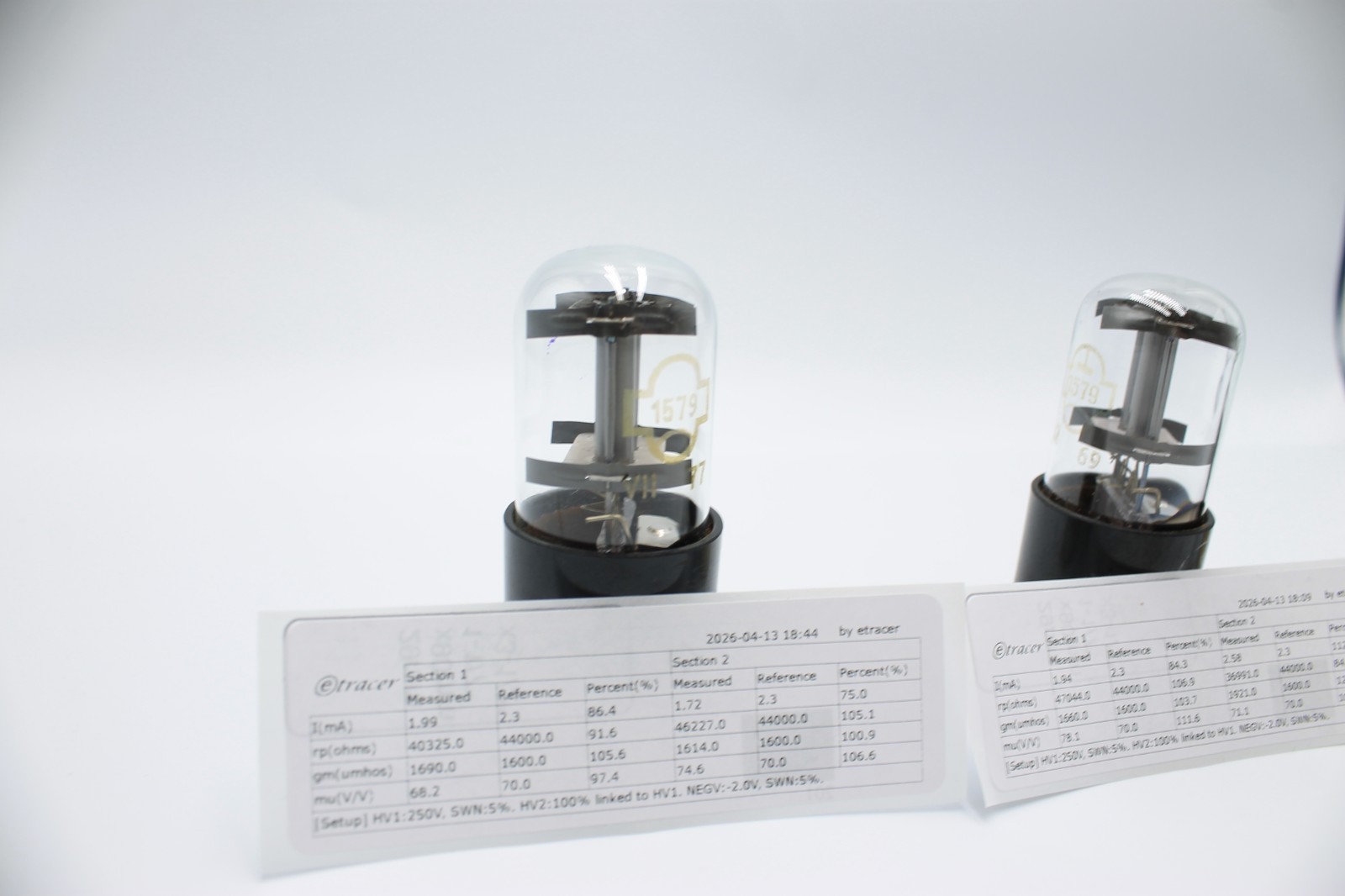 3 PCS 1579 / 6SL7 / 6N9S / ECC35. Reflector. Silver anode. Etracer Tested.