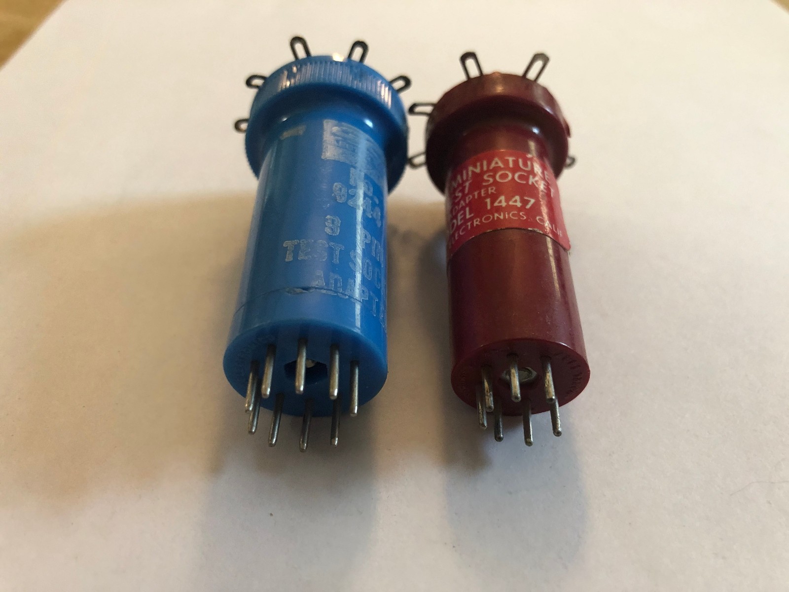 Pair, Test Adapter Sockets, for 7-Pin, and 9-Pin Tubes, Tall