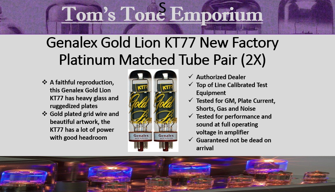 New In Box Genalex KT77 Reissue Factory Match Tube Pair (2X) Dealer Stock Tested