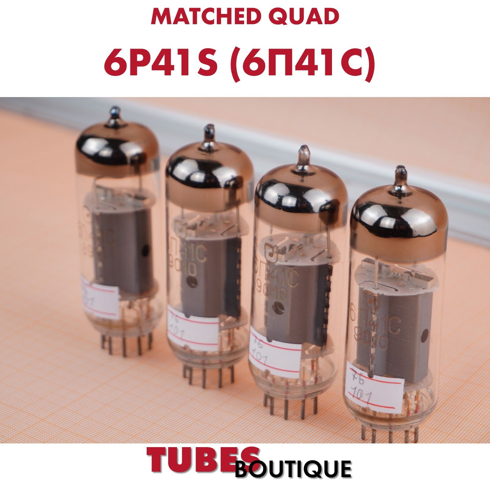 6p41s 6п41с 7868 Output Beam Tetrode Soviet Novosibirsk Tubes Matched Quad Valve