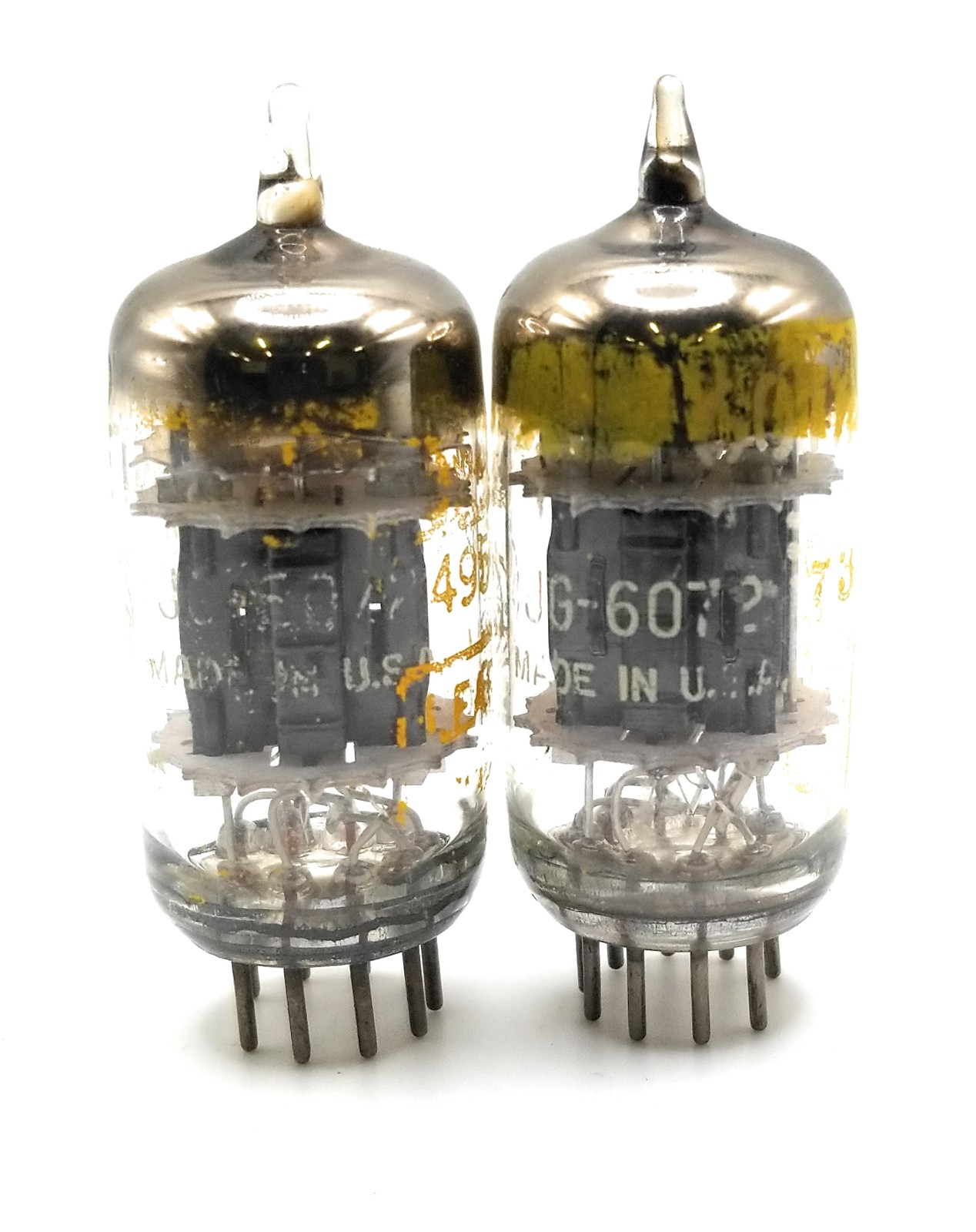 Matched Pair JG-6072 GE/LEAR Vacuum Tube 12AY7 Military Grade Amplitrex TESTED