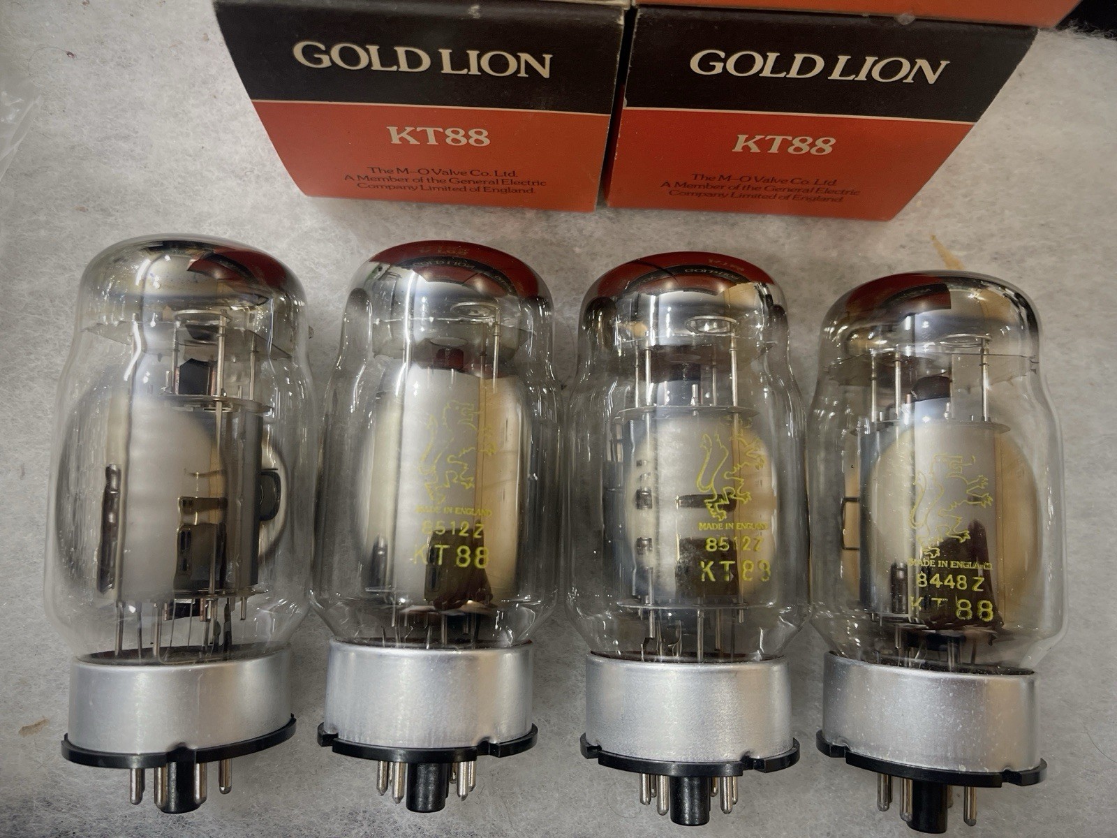 Genalex Gold Lion KT88 6550 Black Plates 4 Halo Getter Tested Excellent Full Box