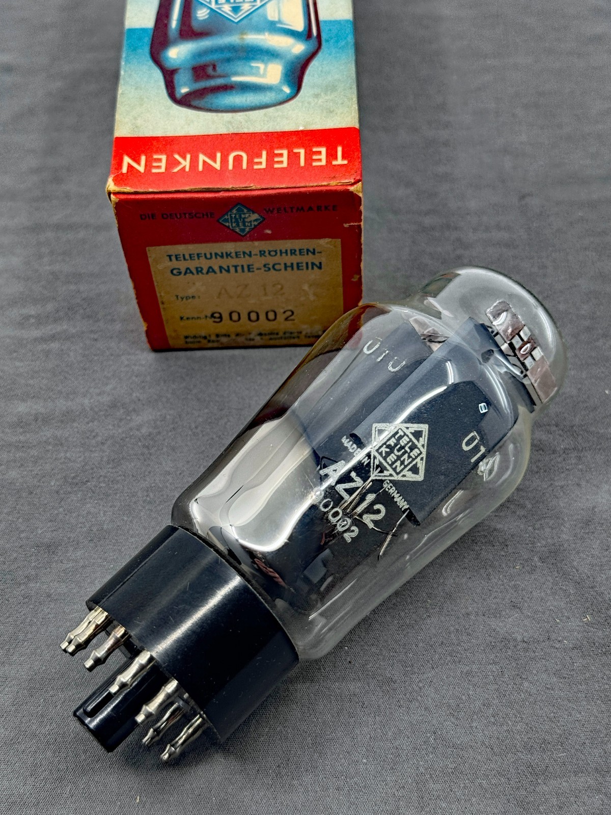 (1) NOS Telefunken AZ12 Rectifier Tube Excellent NIB Condition Original Box