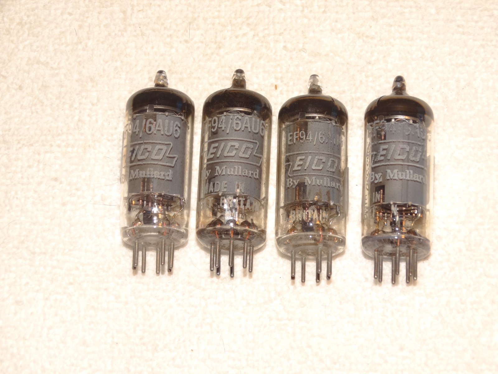 4 x 6AU6/EF94 Mullard/Eico Tubes *Very Strong Quad*#10