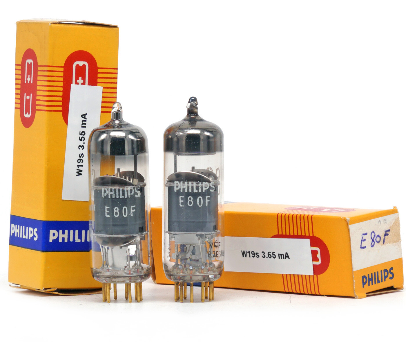 PAIR E80F/6084 PHILIPS SQ NOS HOLLAND Tube Valvola Valvula Valve 진공관 真空管 电子管