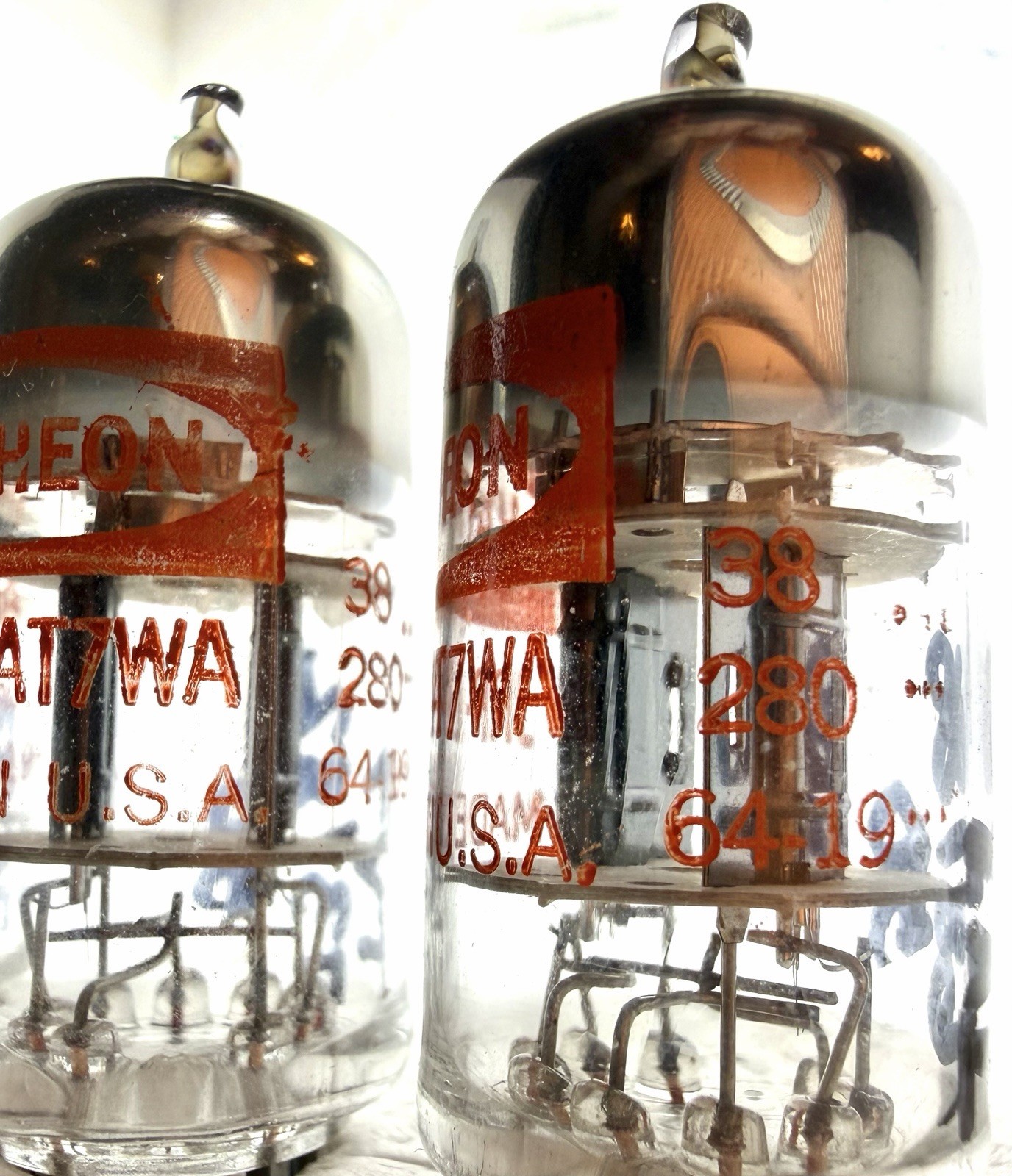 (1) 1964 JRP-12AT7WA Tubes TRIPLE MICA Mil-Spec Low Noise Fisher 400 Fender Amps