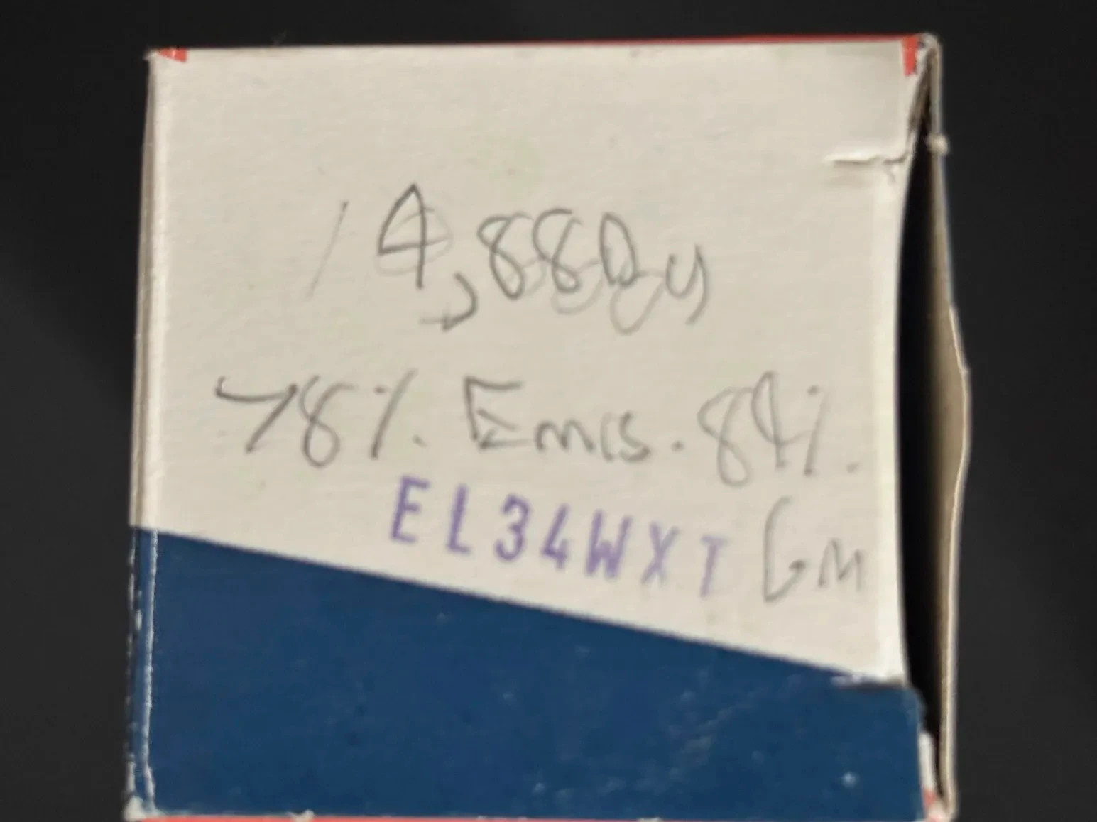 Sovtek EL34WXT Vintage Vacuum Tube Tested Strong Quality 89% GM Original Box