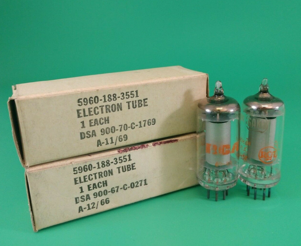 2 PCS RCA JAN-6AK6 VINTAGE ELECTRON TUBES AUDIO RADIO TV REPAIR