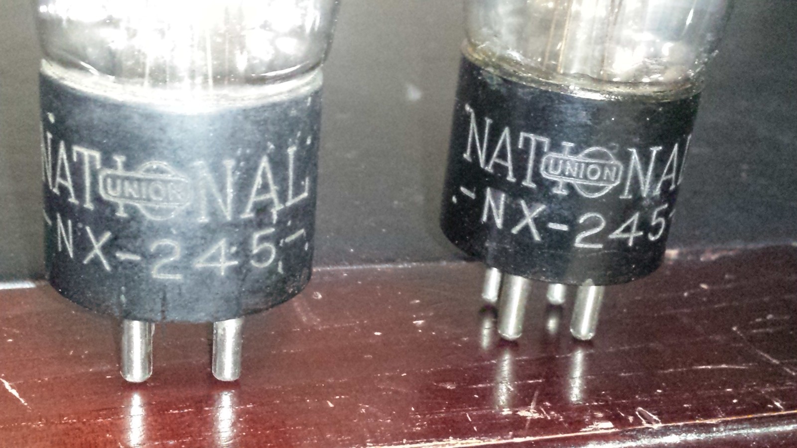 ⭐️Matched Pair⭐️TEST NOS NATIONAL NX-245 ENGRAVED BASE GLOBE 45/145/245/345 TUBE