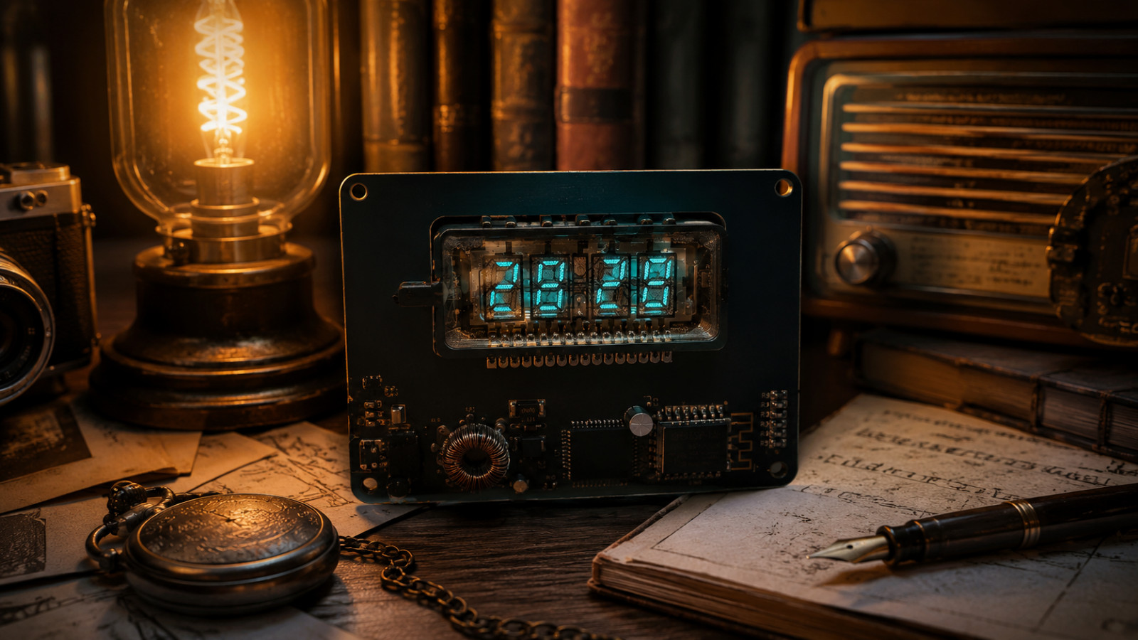 ARTCLUSIVE NCL-7(IVL2-7/5 ) ивл2-7/5 VFD Tube Clock Wi-Fi RGB Retro Clock nixie